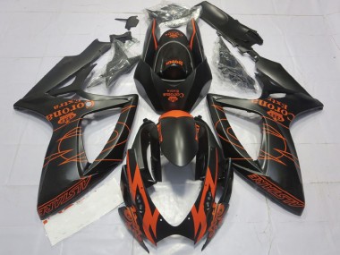 2006-2007 Suzuki GSXR 600 / GSXR 750 Motorcycle Fairings - Matte Black Orange Corona Extra Alstare Motul Canada
