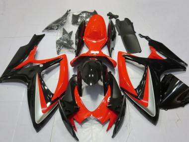 2006-2007 Suzuki GSXR 600 / GSXR 750 Motorcycle Fairings - Red Silver Glossy Black Canada