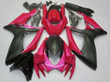 2006-2007 Suzuki GSXR 600 / GSXR 750 Motorcycle Fairings - Pink Matte Black Canada