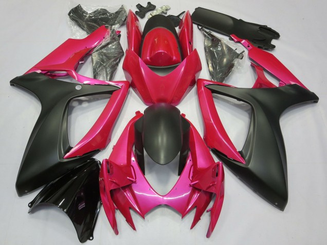 2006-2007 Suzuki GSXR 600 / GSXR 750 Motorcycle Fairings - Pink Matte Black Canada