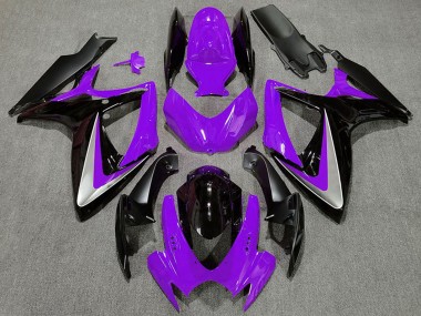 2006-2007 Suzuki GSXR 600 / GSXR 750 Motorcycle Fairings - Purple Silver Glossy Black OEM Style Canada