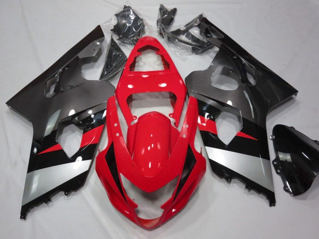 2004-2005 Suzuki GSXR 600 / GSXR 750 Motorcycle Fairings - Red Silver Black Canada