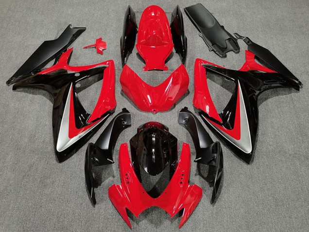 2006-2007 Suzuki GSXR 600 / GSXR 750 Motorcycle Fairings - Red Grey Glossy Black OEM Style Canada
