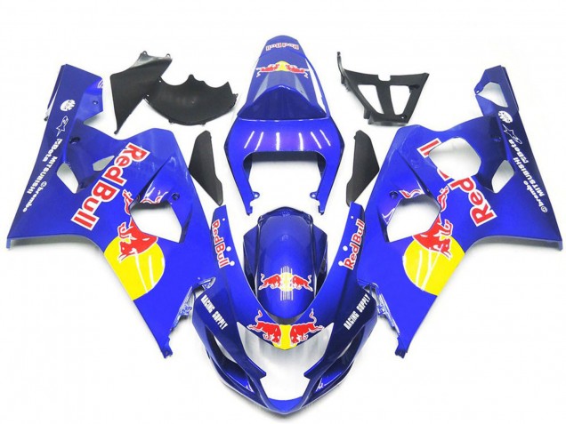 2004-2005 Suzuki GSXR 600 / GSXR 750 Motorcycle Fairings - Blue Yellow Red Bull Style Canada