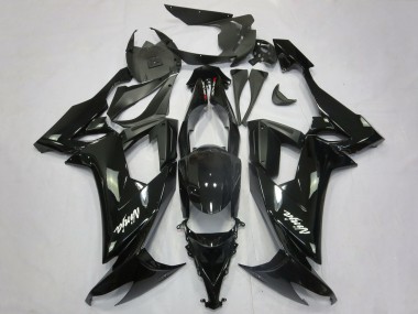 2008-2010 Kawasaki ZX10R Motorcycle Fairings - Glossy Black Matte Black White Decal Canada