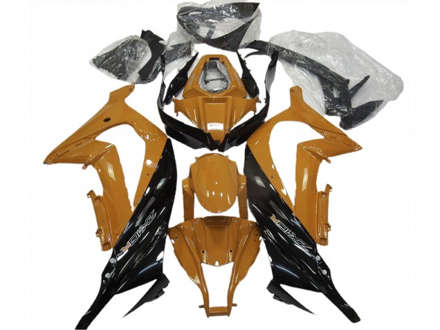 2011-2015 Kawasaki ZX10R Motorcycle Fairings - Dark Orange Glossy Black Canada