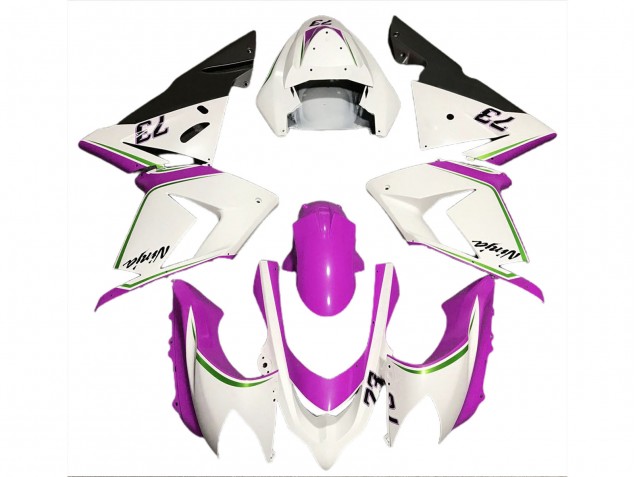 2004-2005 Kawasaki ZX10R Motorcycle Fairings - Glossy White Pink Canada