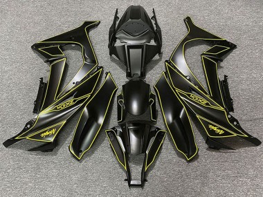 2011-2015 Kawasaki ZX10R Motorcycle Fairings - Matte Black Yellow Lining Canada