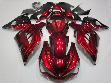 2012-2024 Kawasaki ZX14R ZZR1400 Motorcycle Fairing - Red Glossy Black Canada