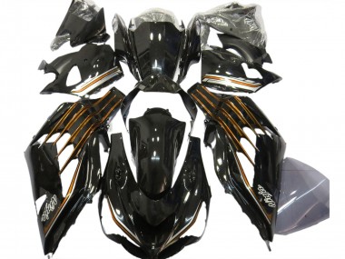 2012-2024 Kawasaki ZX14R ZZR1400 Motorcycle Fairings - Glossy Black Orange Canada