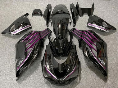 2012-2024 Kawasaki ZX14R ZZR1400 Motorcycle Fairings - Glossy Black Purple Canada