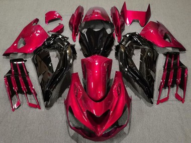 2012-2024 Kawasaki ZX14R ZZR1400 Motorcycle Fairings - Red Glossy Black Canada