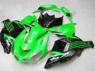 2012-2024 Kawasaki ZX14R ZZR1400 Motorcycle Fairings - Green Glossy Black White Ninja Canada