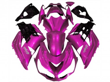 2012-2024 Kawasaki ZX14R ZZR1400 Motorcycle Fairings - Hot Pink Black Canada