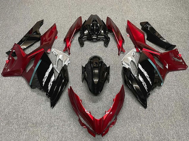 2018-2024 Kawasaki Ninja 400 Motorcycle Fairings - Red Glossy Black Canada
