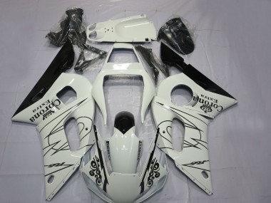 1998-2002 Yamaha R6 Motorcycle Fairings - White Black Corona Motul Canada