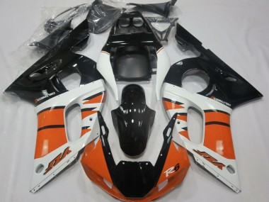 1998-2002 Yamaha R6 Motorcycle Fairings - White Orange Glossy Black Canada