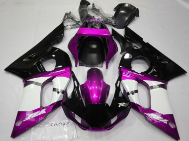 1998-2002 Yamaha R6 Motorcycle Fairings - Purple White Glossy Black Canada