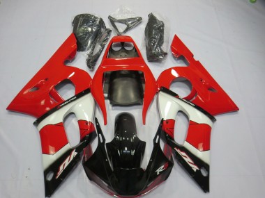 1998-2002 Yamaha R6 Motorcycle Fairings - Red White Glossy Black Canada