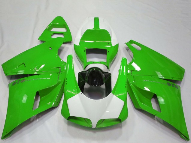 1993-2005 Ducati 916 Motorcycle Fairings - Green White Glossy Black Performance Canada