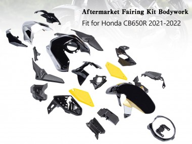 2019-2022 Honda CB650R Motorcycle Fairings - Black Yellow Canada