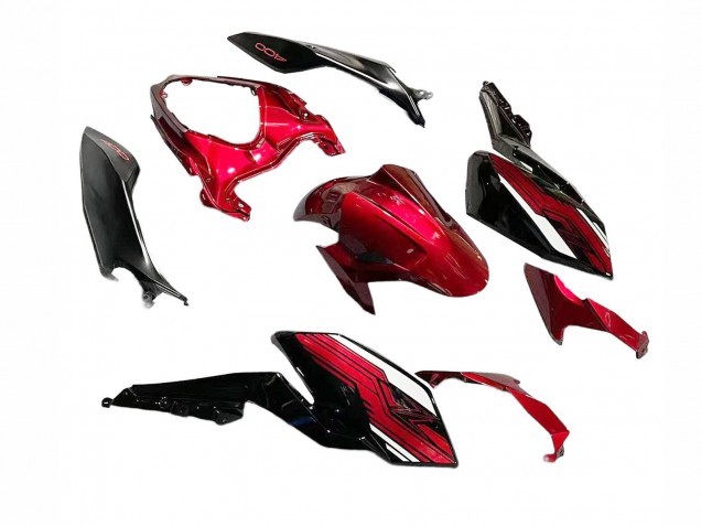 2018-2024 Kawasaki Z400 Motorcycle Fairings - Candy Red Glossy Black Canada