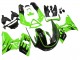 1998-2003 Kawasaki ZZR600 Motorcycle Fairings - Green Glossy Black Flame Canada
