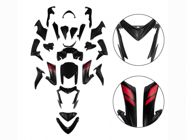 2015-2020 Suzuki GSX-S 1000 Motorcycle Fairings - Black with Red Canada