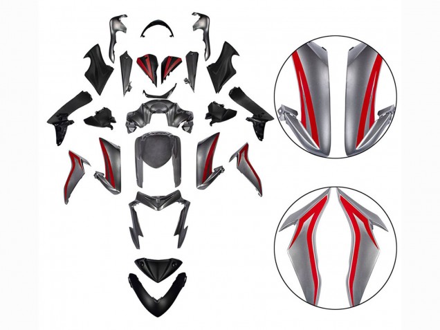 2015-2020 Suzuki GSX-S 1000 Motorcycle Fairings - Red Silver Canada