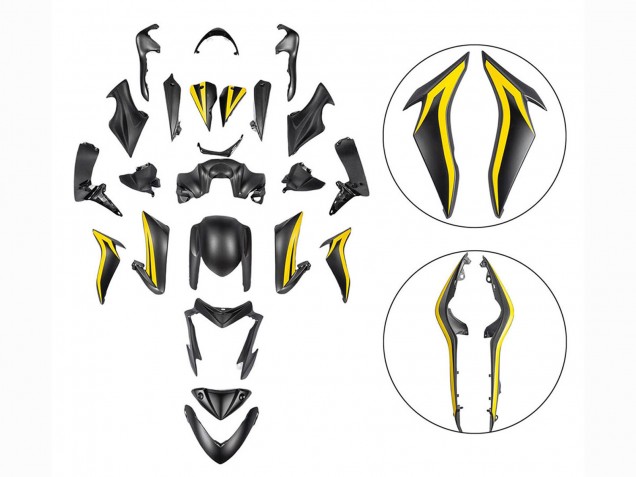 2015-2020 Suzuki GSX-S 1000 Motorcycle Fairings - Black Yellow Canada