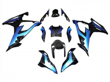2019-2022 BMW S1000RR Motorcycle Fairings - Black Gradient Blue Canada