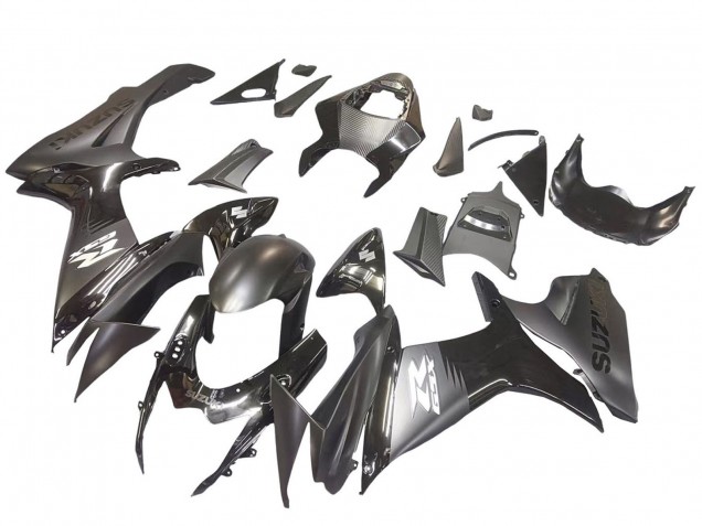 2011-2024 Suzuki GSXR 600 / GSXR 750 Motorcycle Fairings - Matte Black Glossy Black White Decal Canada