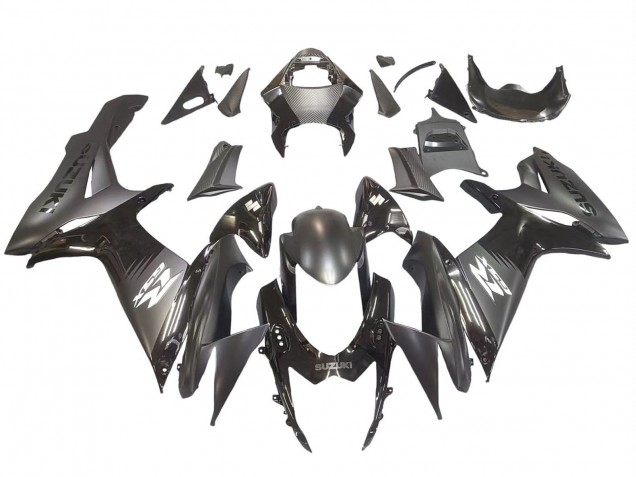2011-2024 Suzuki GSXR 600 / GSXR 750 Motorcycle Fairings - Matte Black Glossy Black White Decal Canada