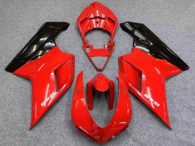 2007-2014 Ducati 848 Motorcycle Fairings - Red Glossy Black Canada