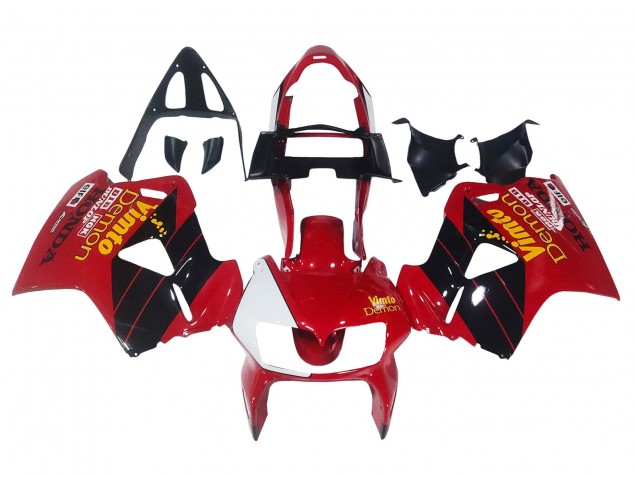 1998-2001 Honda VFR 800 Motorcycle Fairings - Red White Glossy Black Vimto Canada