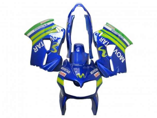 2002-2013 Honda VFR 800 Motorcycle Fairings - Blue Green White MoviStar Castrol Canada