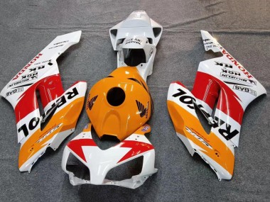 2004-2005 Honda CBR1000RR Motorcycle Fairings - White Orange Black Red Repsol Canada