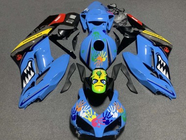 2004-2005 Honda CBR1000RR Motorcycle Fairing - Blue Yellow Black Red Shark Canada