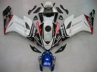 2004-2005 Honda CBR1000RR Motorcycle Fairings - White Blue Red Glossy Black Star Carrera Lee Canada