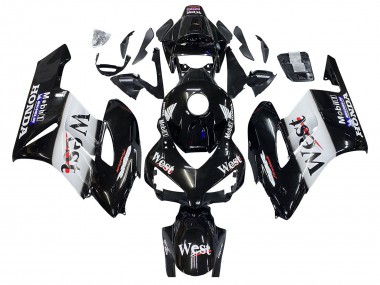 2004-2005 Honda CBR1000RR Motorcycle Fairings - Glossy Black White West Canada
