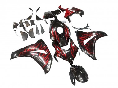 2008-2011 Honda CBR1000RR Motorcycle Fairing - Glossy Black Red Flame Canada