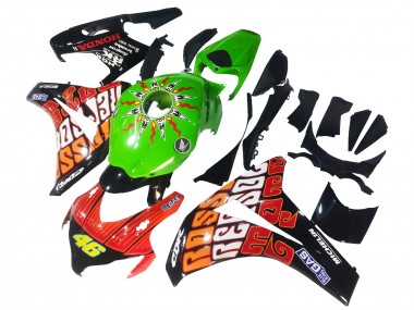 2008-2011 Honda CBR1000RR Motorcycle Fairings - Green Orange Glossy Black Rossi Michelin 46 Canada