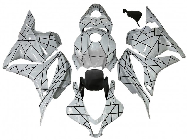 2009-2012 Honda CBR600RR Motorcycle Fairings - White Grey Black Lines Canada