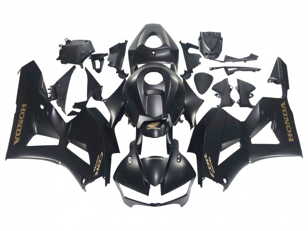 2013-2023 Honda CBR600RR Motorcycle Fairings - Matte Black Gold Decals Canada