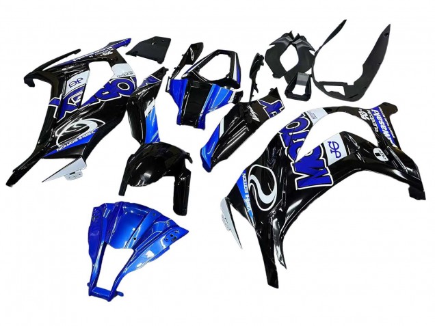 2011-2015 Kawasaki ZX10R Motorcycle Fairings - Blue White Glossy Black Canada