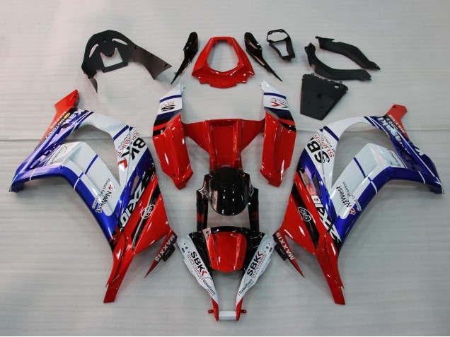 2011-2015 Kawasaki ZX10R Motorcycle Fairings - White Blue Red Black SBK Maxxis Canada