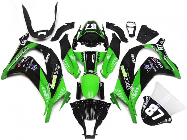 2011-2015 Kawasaki ZX10R Motorcycle Fairings - Green Glossy Black Blue Star Team Green 87 Canada