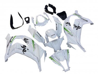 2011-2015 Kawasaki ZX10R Motorcycle Fairings - White Green Stripe Black Ninja Canada