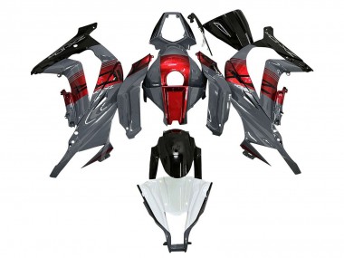 2011-2015 Kawasaki ZX10R Motorcycle Fairings - Grey RED Glossy Black Canada