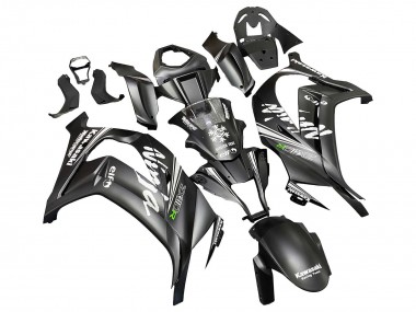 2011-2015 Kawasaki ZX10R Motorcycle Fairings - Matte Black Green Elf Canada